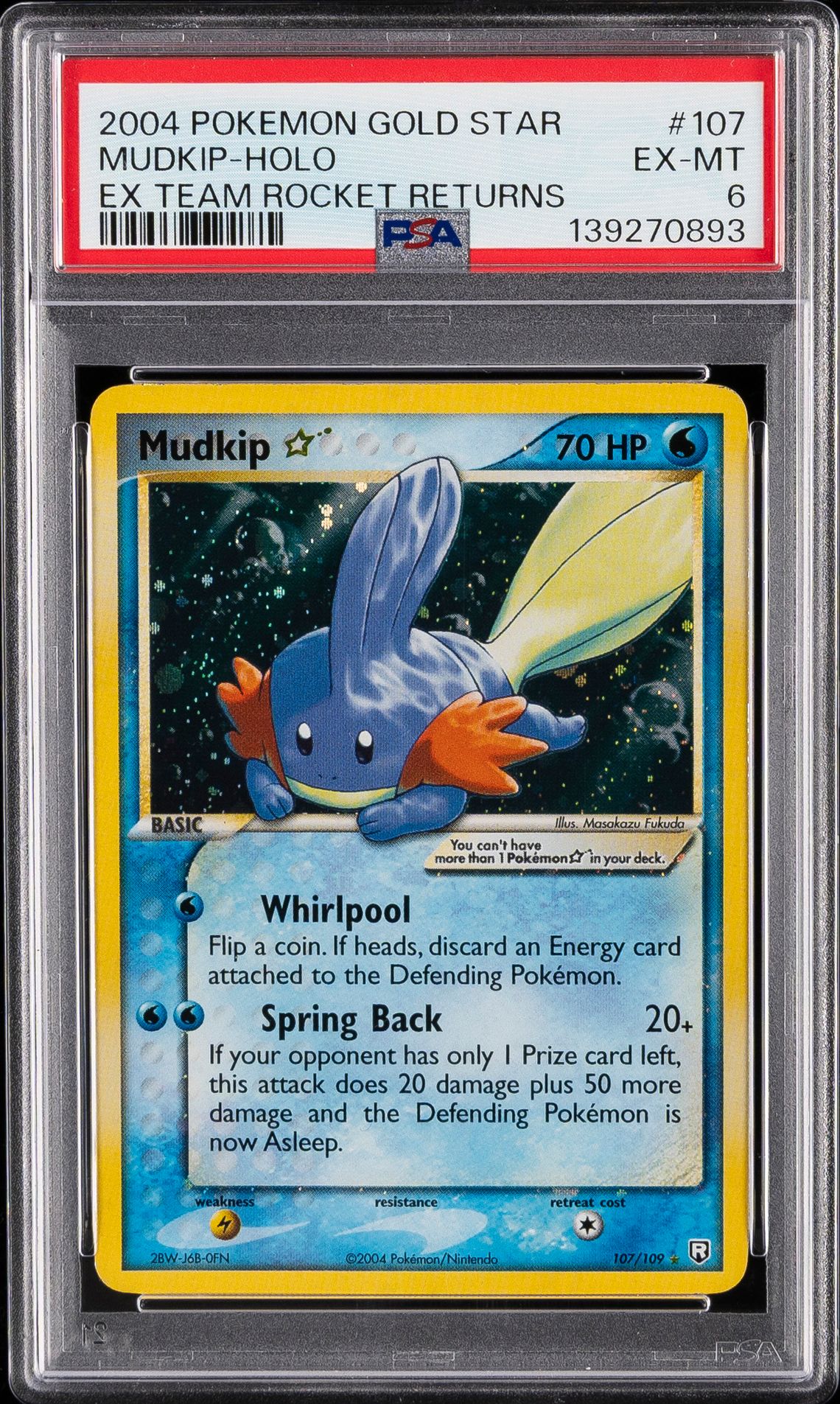 MUDKIP-HOLO POKEMON EX TEAM ROCKET RETURNS 2004