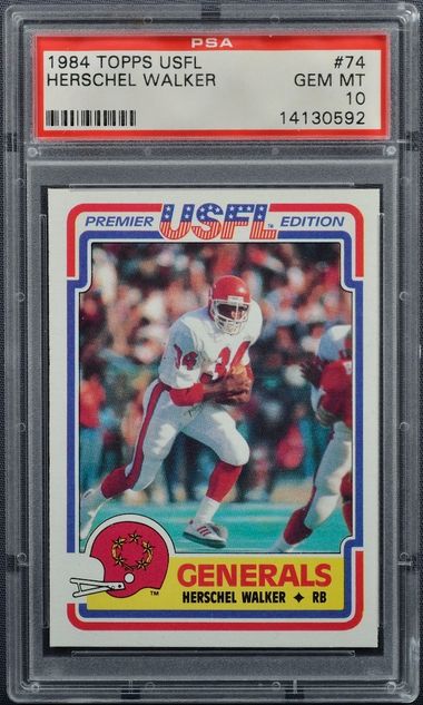 1984 Topps Usfl #74 Herschel Walker – PSA GEM MT 10 on Goldin Auctions