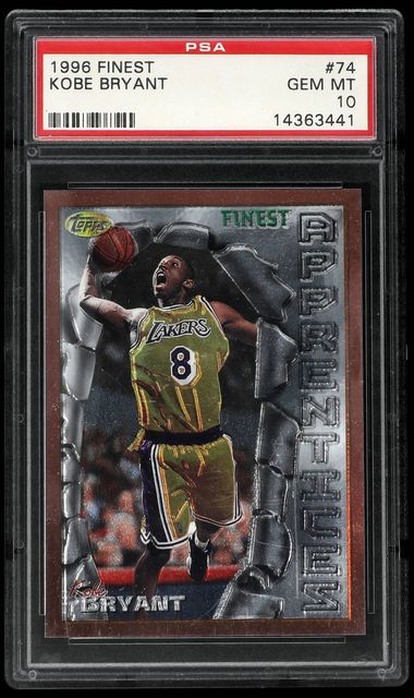 1996 Finest #74 Kobe Bryant Rookie Card – PSA GEM MT 10 on Goldin