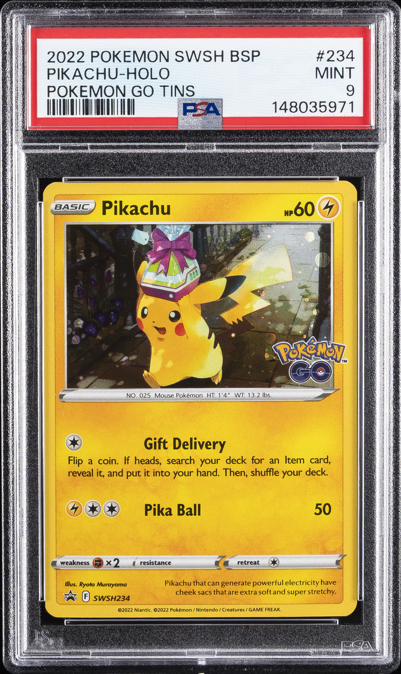 2022 #234 Pikachu-Holo PSA 9 Swsh Black Star Promo Pokemon