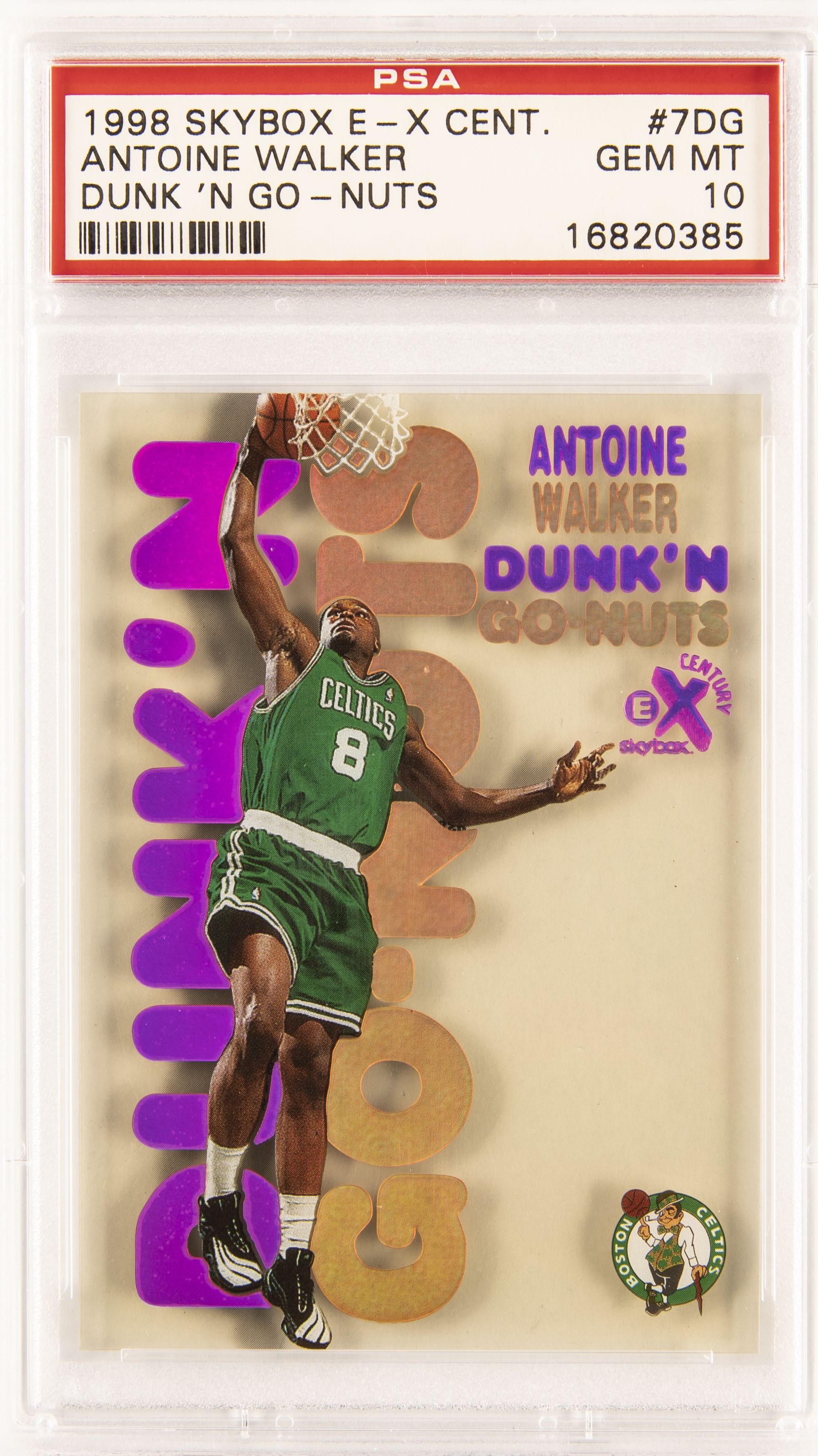 1998-99 SkyBox E-X Century Dunk 'N Go-Nuts #7DG Antoine Walker - PSA GEM MT 10