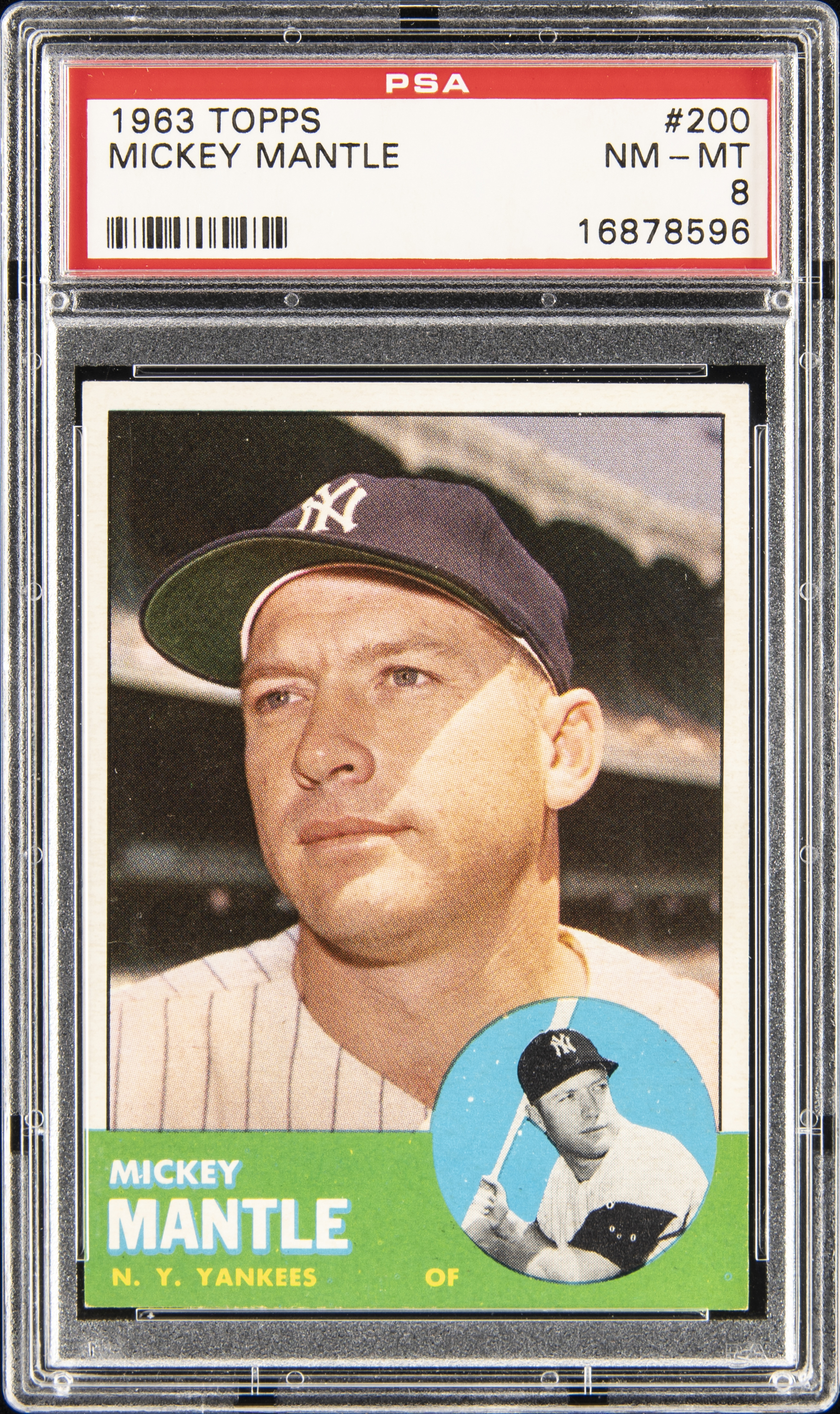 1963 Topps #200 Mickey Mantle - PSA NM-MT 8