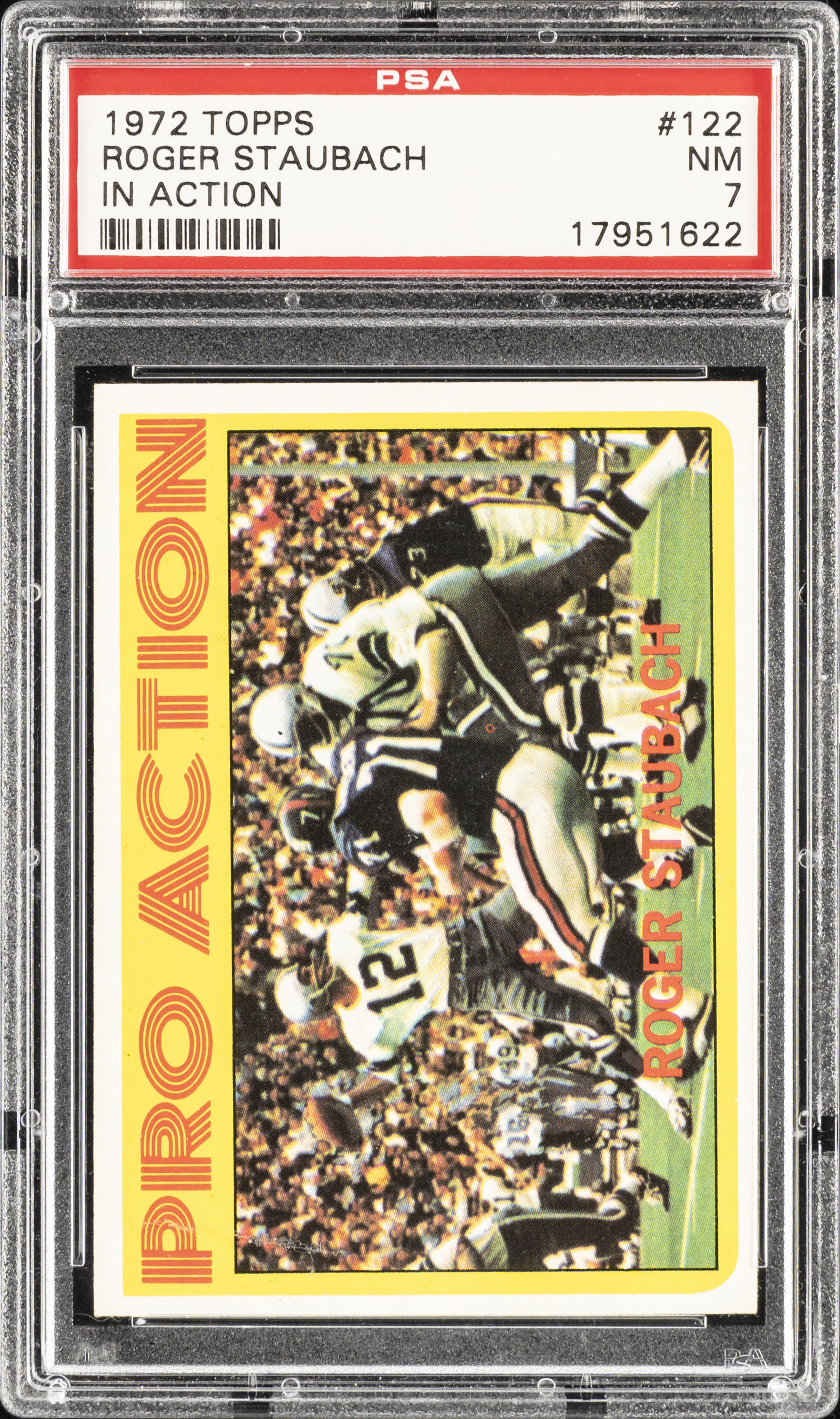 1972 Topps In Action 122 Roger Staubach – PSA NM 7