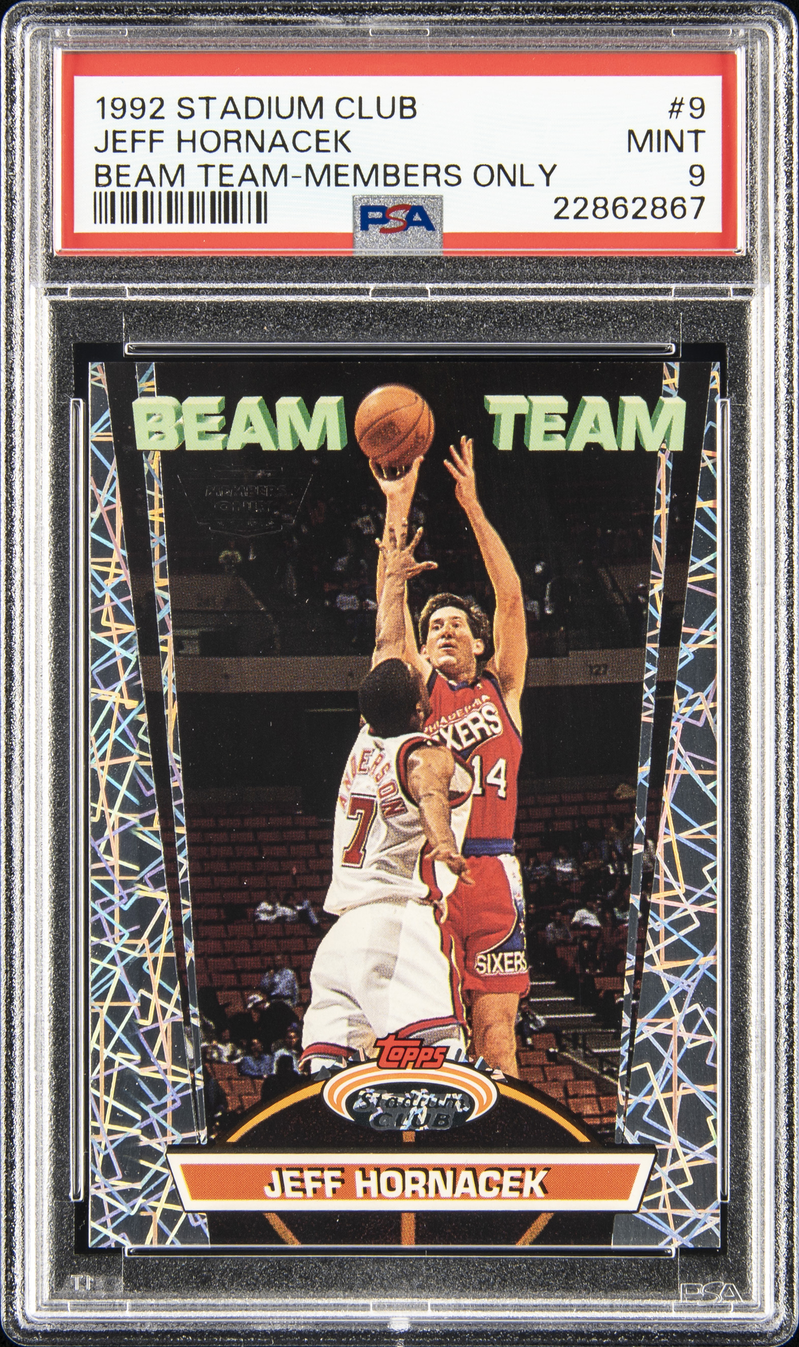 1992-93 Topps Stadium Club Beam Team Members Only #9 Jeff Hornacek – PSA MINT 9