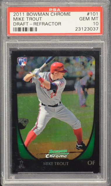 Mike Trout Card 2018 Topps Chrome Update #HMT69 (PRISTINE