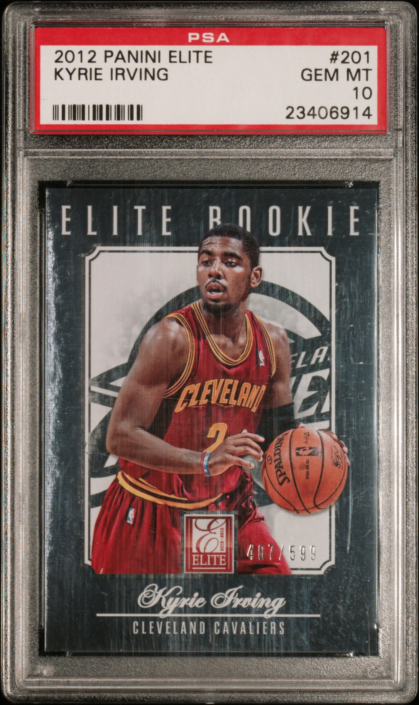 2012-13 Panini Elite #201 Kyrie Irving Rookie Card (#407/599) - PSA GEM MT 10