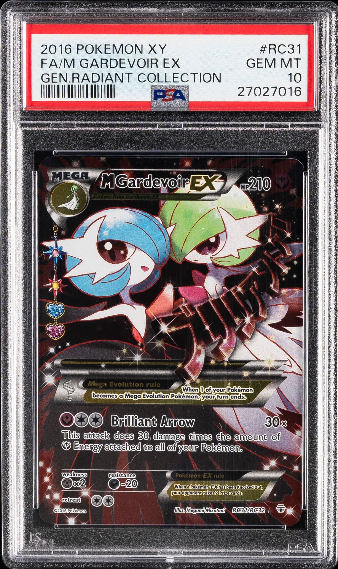 2016 Pokemon XY Generations Radiant Collection #RC31 Full Art/M Gardevoir Ex (PSA 10)