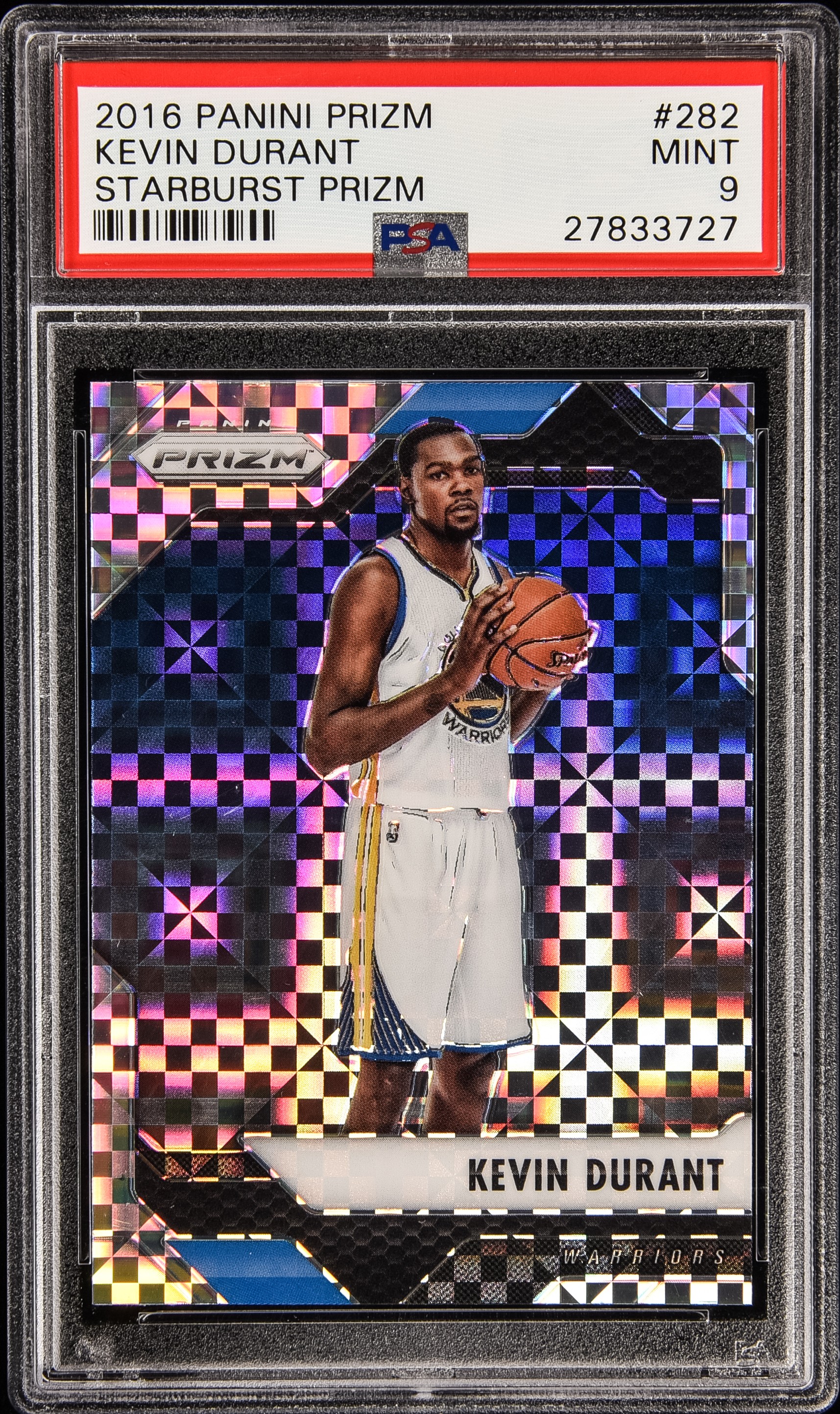 2016-17 Panini Prizm Starburst Prizm #282 Kevin Durant – PSA MINT 9