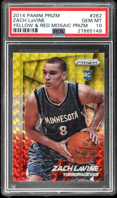 2014-15 Panini Prizm Yellow & Red Mosaic Prizm #262 Zach LaVine 