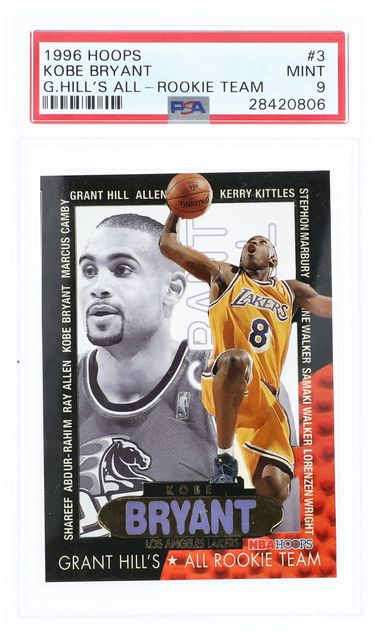 1996 Hoops Grant Hill's All-Rookie Team #3 Kobe Bryant Rookie Card