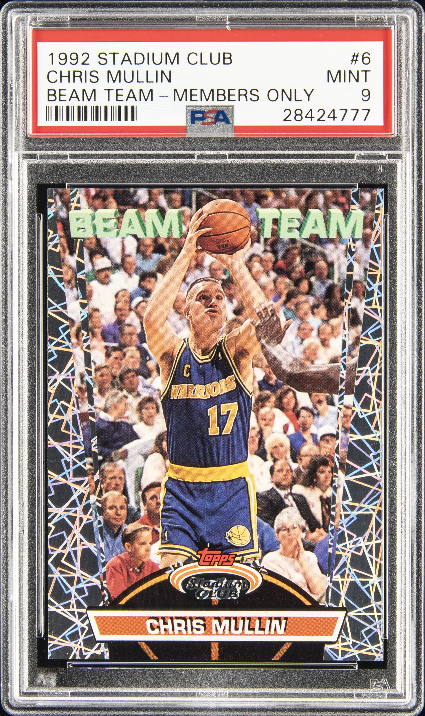 1992-93 Topps Stadium Club Beam Team Members Only #6 Chris Mullin – PSA MINT 9