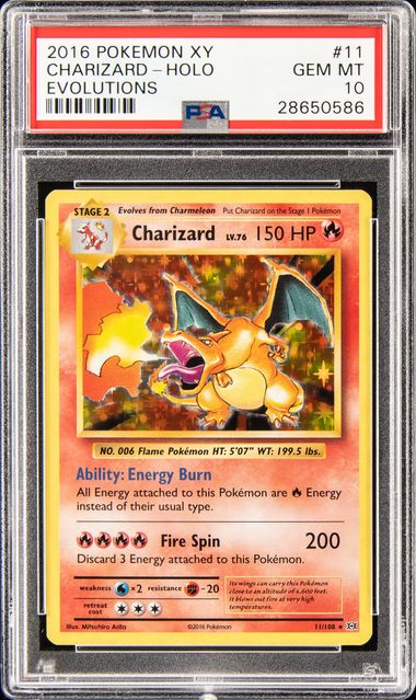 Sold at Auction: 2016 Pokemon Charizard XY Evolutions #11/108 Holo