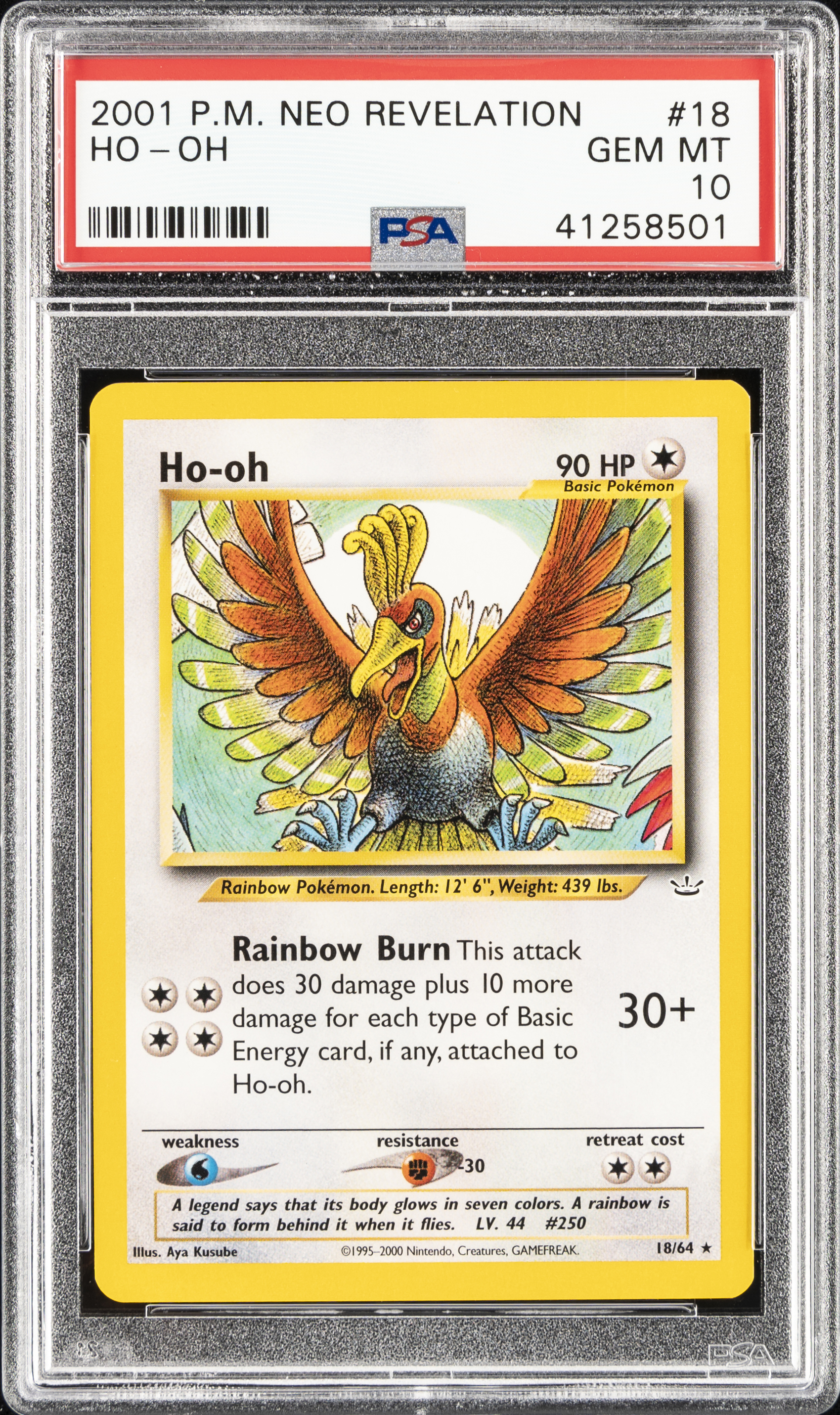 2001 Pokemon Neo Revelation 18 Ho-Oh – PSA GEM MT 10