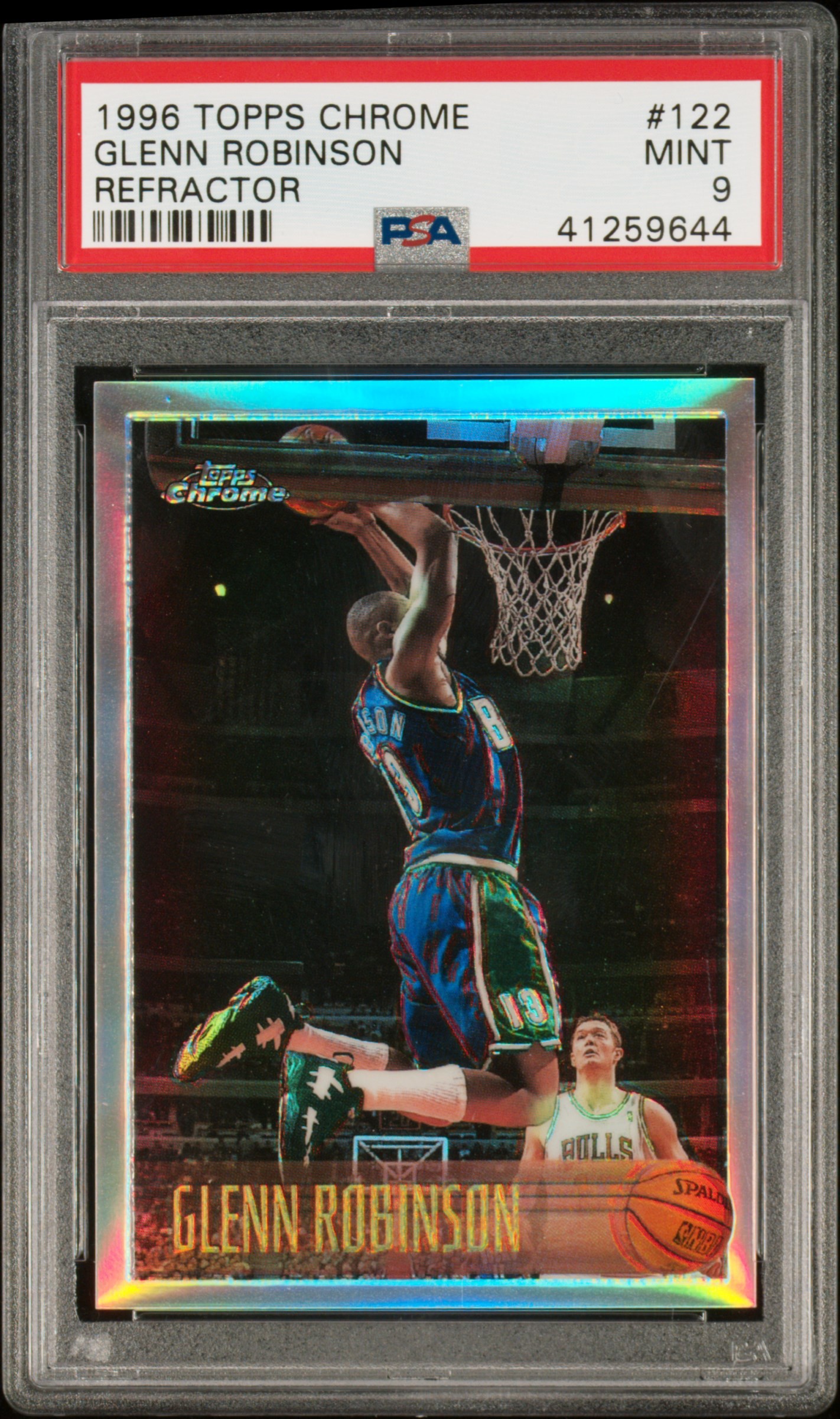 1996 Topps Chrome Refractor #122 Glenn Robinson PSA 9