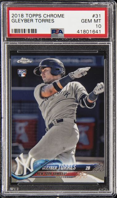 GLEYBER TORRES ROOKIE CARD 2018 Topps Chrome RC New York Yankees