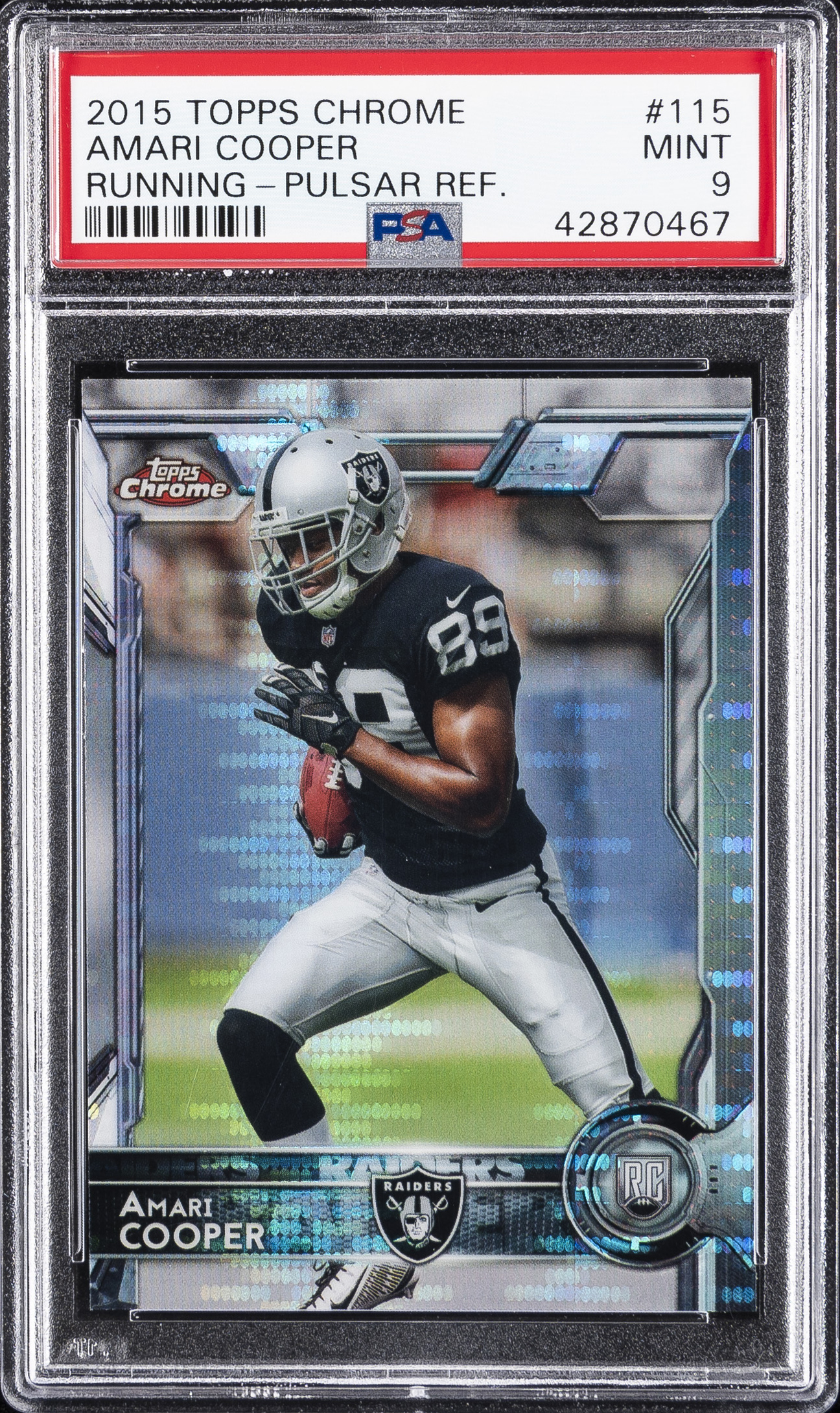 2015 TOPPS CHROME PULSAR REFRACTOR #115 AMARI COOPER ROOKIE RC PSA 9