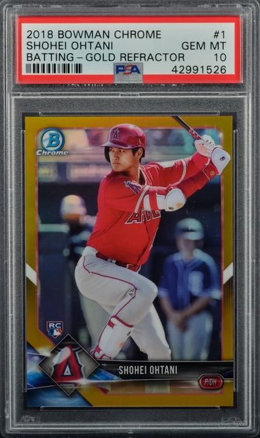 2018 Bowman Chrome SHOHEI OHTANI GOLD RC Rookie Refractor /50 BGS 9.5 AUTO  10