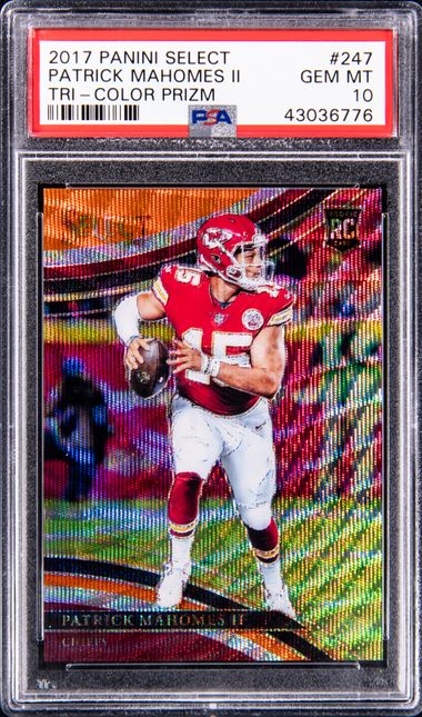 2017 Panini Select Tri-Color Prizm #247 Patrick Mahomes II Rookie Card  (#60/99) - PSA GEM MT 10 on Goldin Auctions