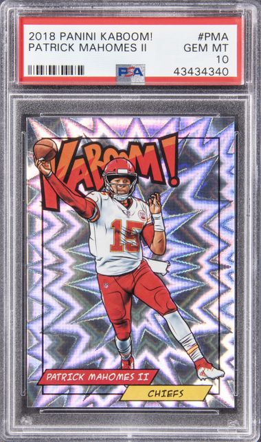 Patrick Mahomes 2021 Panini Prizm Red Ice Football Card #190 Graded PSA 10