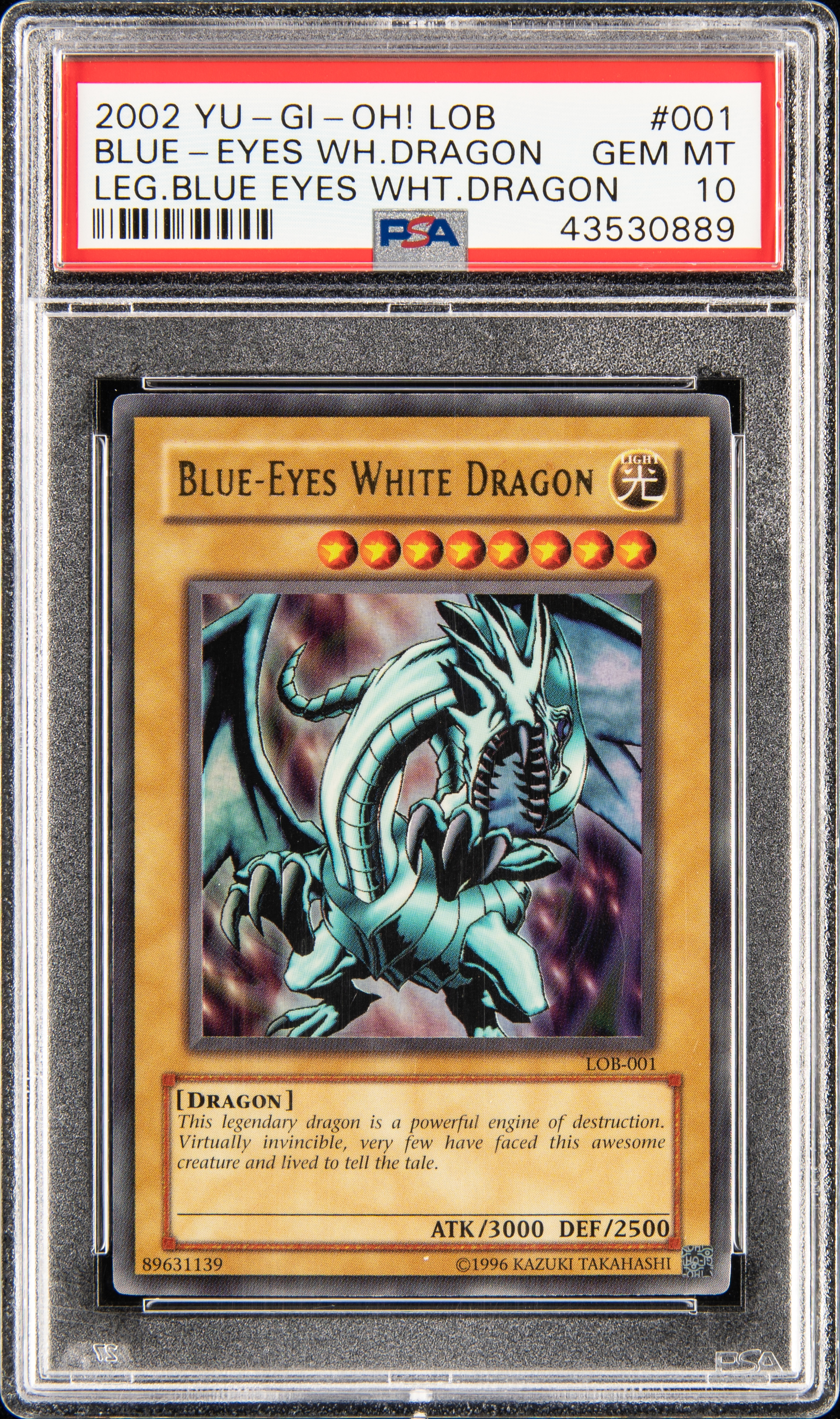 2002 Yu-Gi-Oh! Legend Of Blue Eyes White Dragon #001 Blue-Eyes White Dragon – PSA GEM MT 10