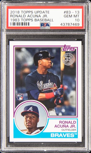 2018 Topps Heritage Baseball #580 Ronald Acuna Jr. Rookie Card