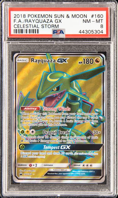 PSA 10 Rayquaza GX Pokemon Hidden Fates Celestial Storm Shiny