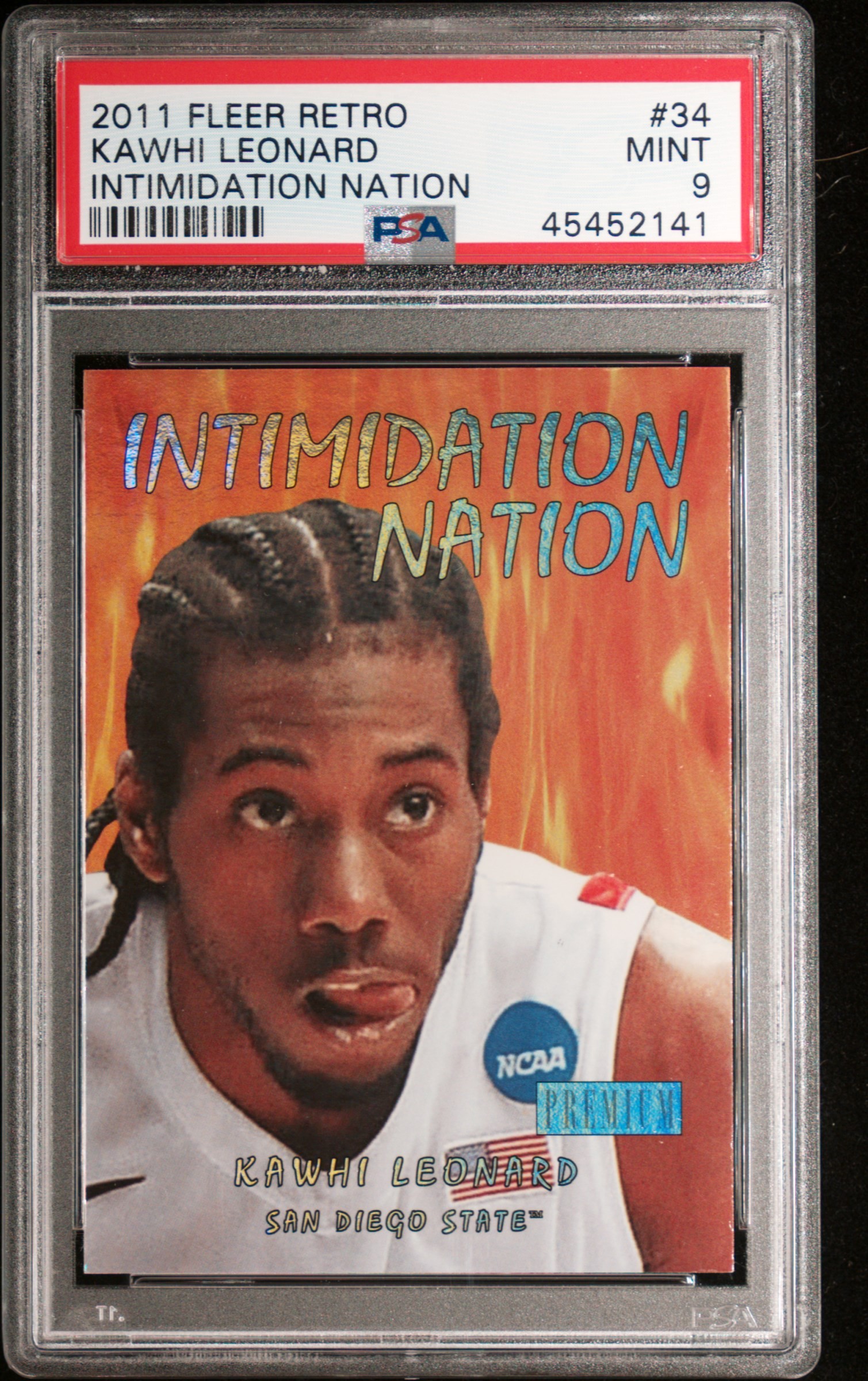2011-12 Fleer Retro Intimidation Nation #34 Kawhi Leonard Rookie Card – PSA MINT 9