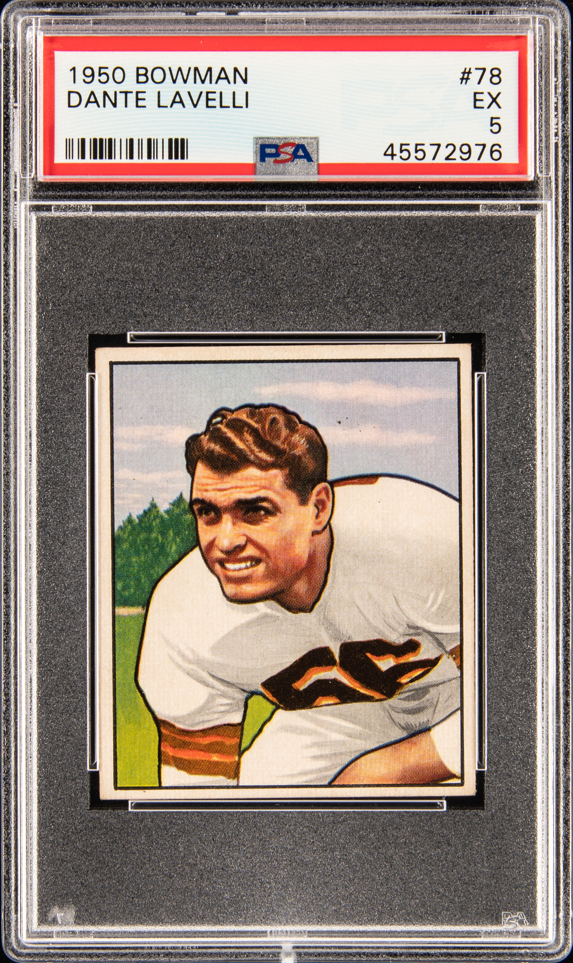 1950 Bowman #78 Dante Lavelli Rookie Card – PSA EX 5