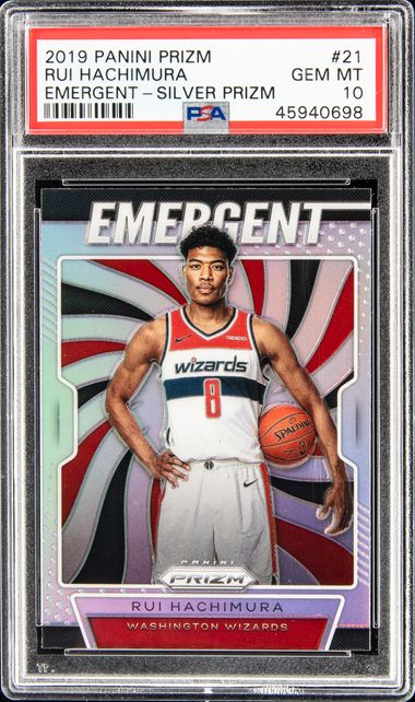 2019 Panini Prizm Emergent Silver Prizm #21 Rui Hachimura – PSA