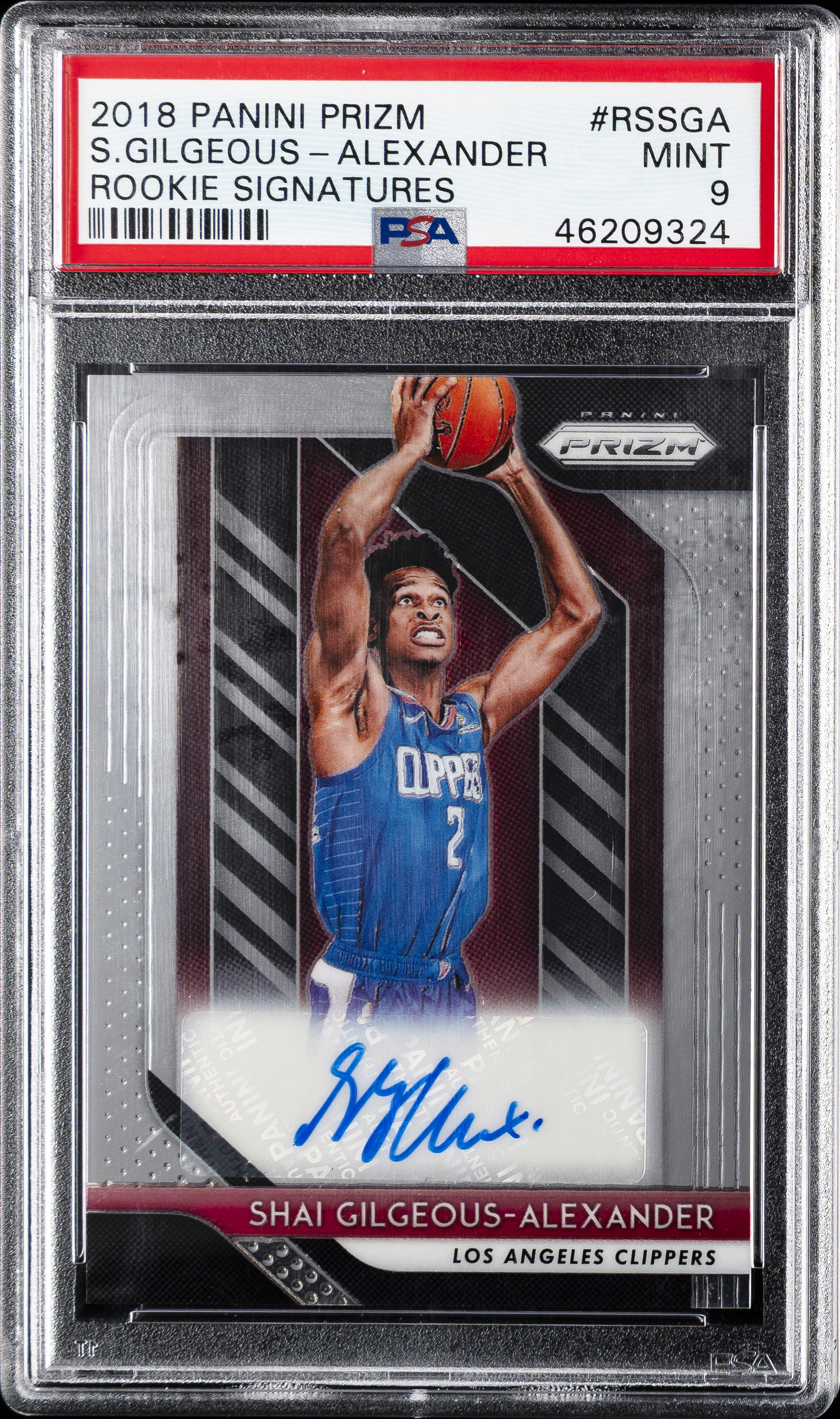 2018 PANINI PRIZM RC SIGNATURES SHAI GILGEOUS-ALEXANDER ROOKIE RC PSA 9 AUTO