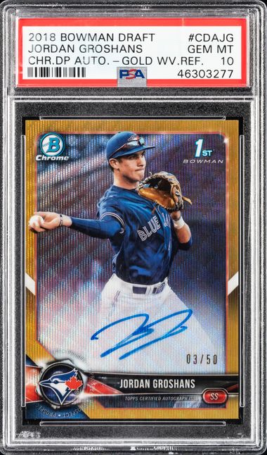 2018 Bowman Draft Chrome Draft Picks Autographs Gold Wave 