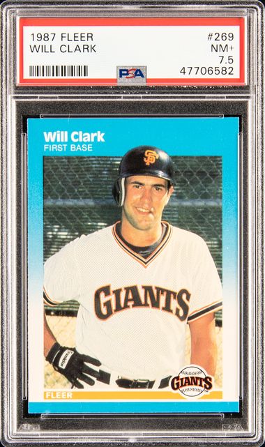 Lot - 1987 Fleer Barry Bonds Rookie Card PSA 9