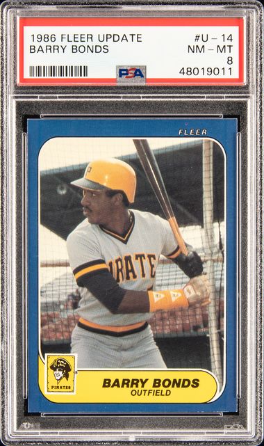 Lot - 1987 Fleer Barry Bonds Rookie Card PSA 9