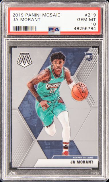 2019-20 Panini Mosaic #219 Ja Morant Rookie Card – PSA GEM MT 10