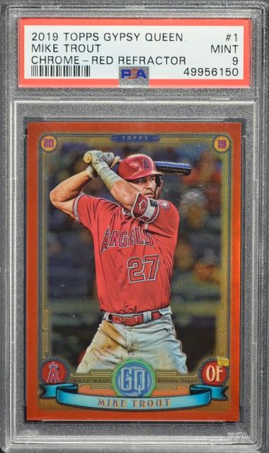 2011 Bowman Chrome Draft Mike Trout (Red Refractor) #101 PSA Mint 9, Lot  #81225