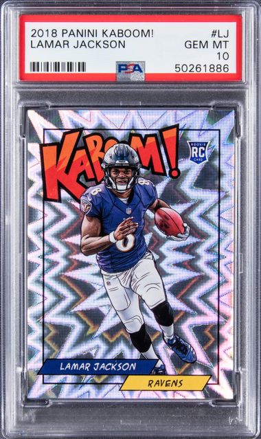 2018 PANINI SCORE LAMAR JACKSON #352 GOLD ROOKIE RAVENS RC PSA 10