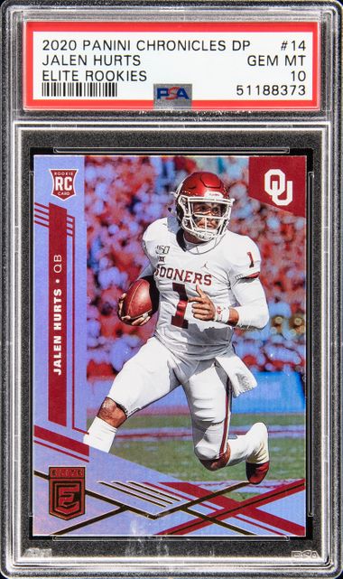 2020 Panini Contenders Clear Acetate #122 Jalen Hurts Signed