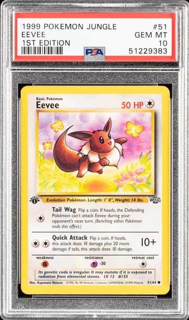 1999 1st outlet Edition Jungle Eevee (NON-HOLO)(PSA 10)