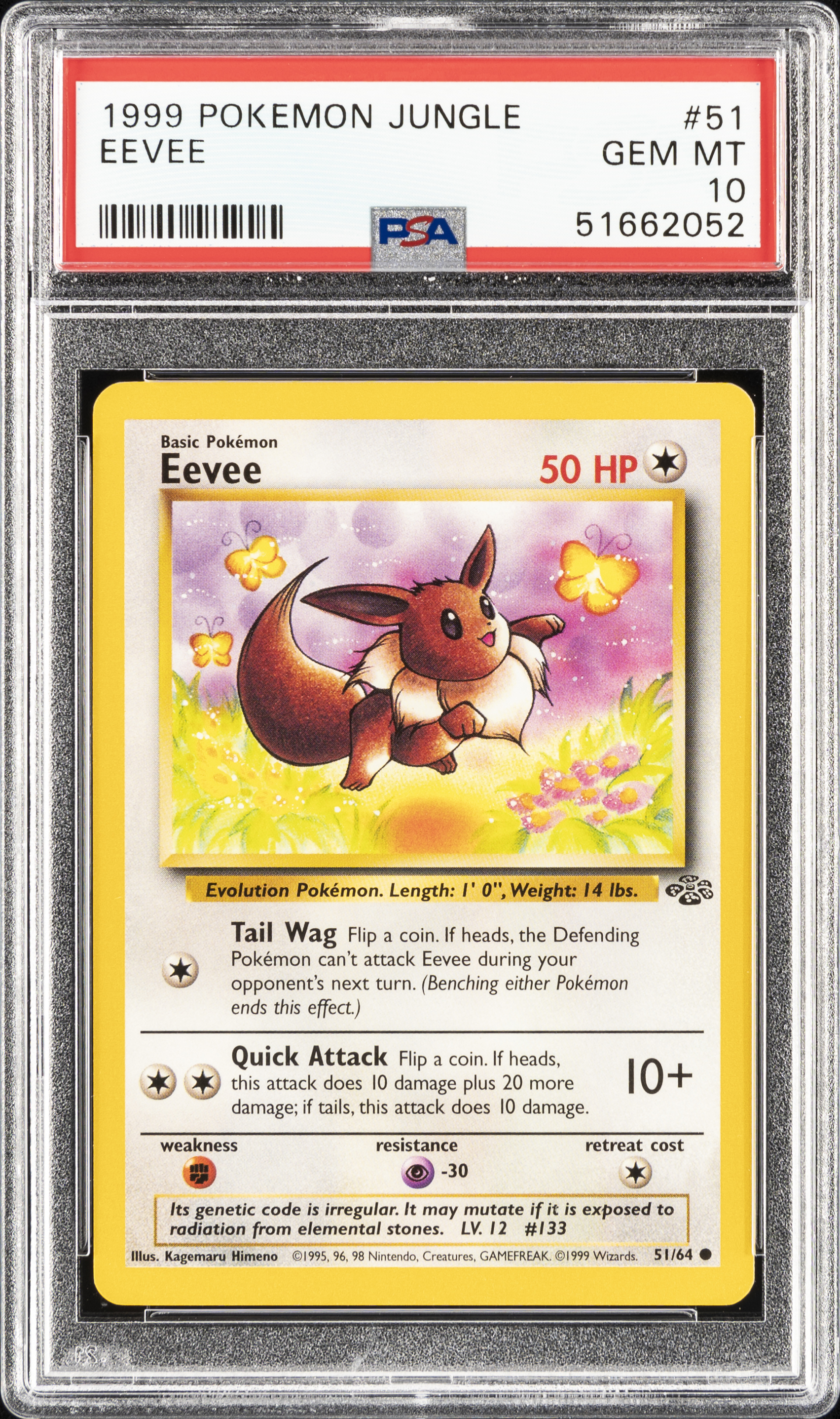 1999 Pokemon Jungle 51 Eevee – PSA GEM MT 10