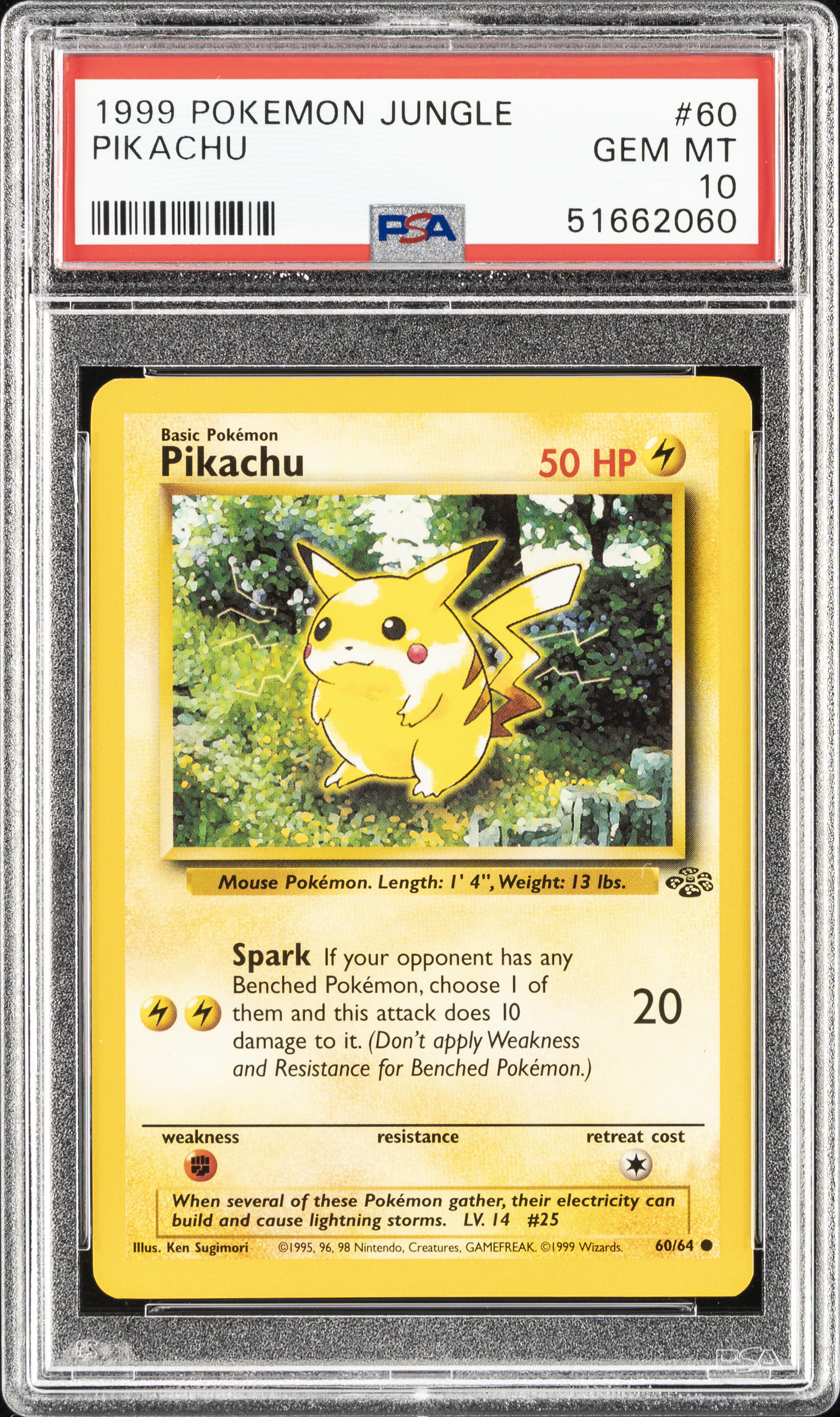 1999 Pokemon Jungle 60 Pikachu – PSA GEM MT 10