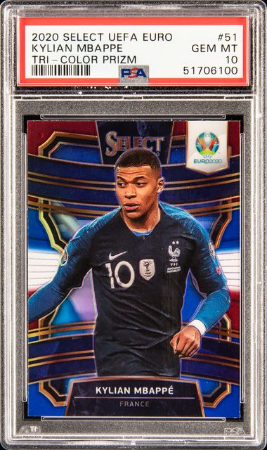 2020 Panini Select Uefa Euro Tri-Color Prizm 51 Kylian Mbappe