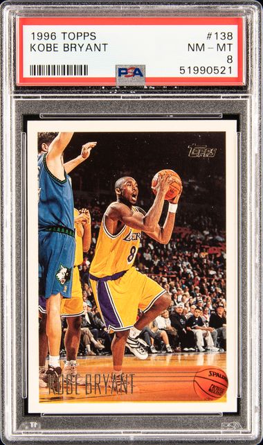 1996-97 Topps #138 Kobe Bryant Rookie Card – PSA NM-MT 8 on Goldin