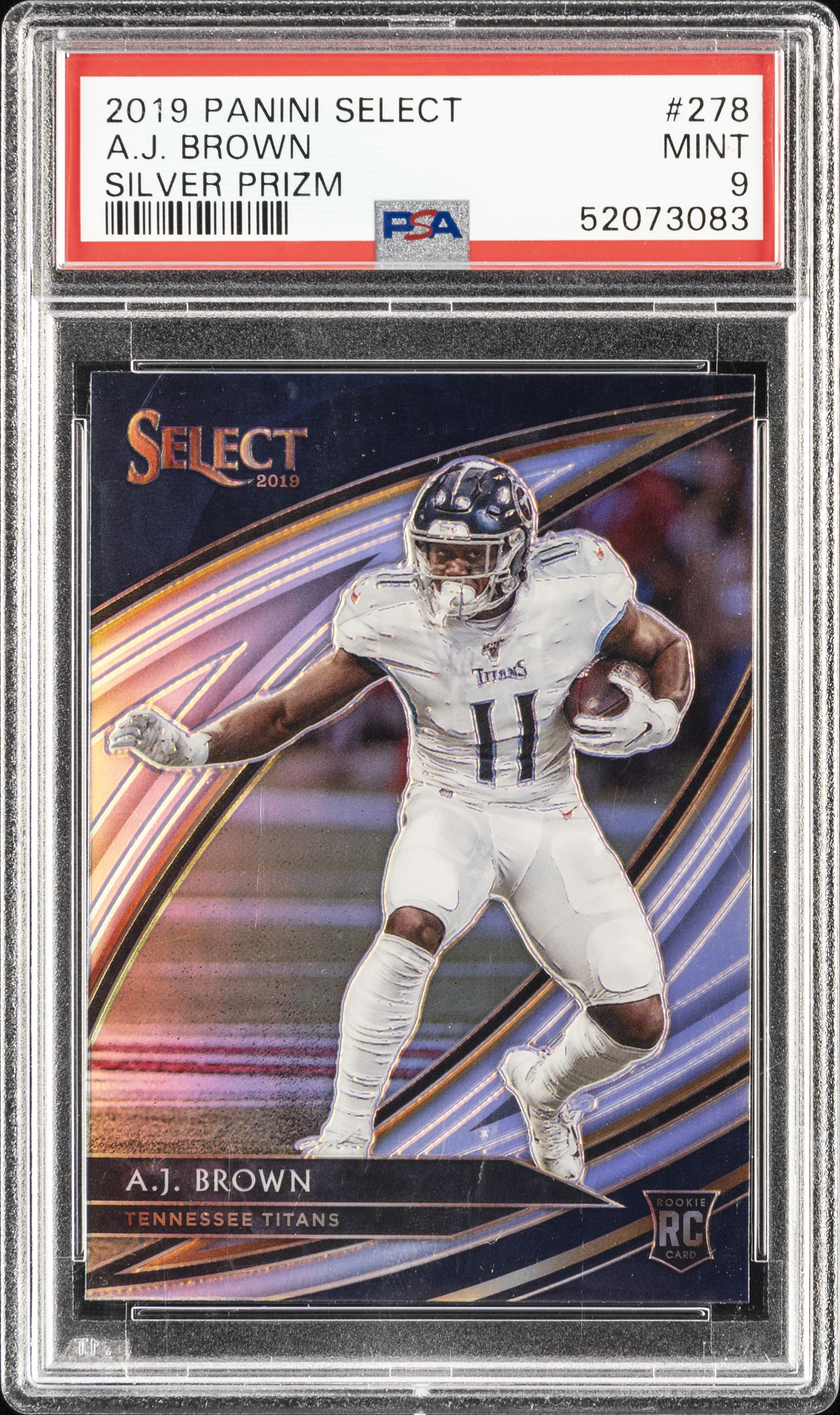 2019 Panini Select Silver Prizm #278 A.J. Brown Rookie Card – PSA MINT 9