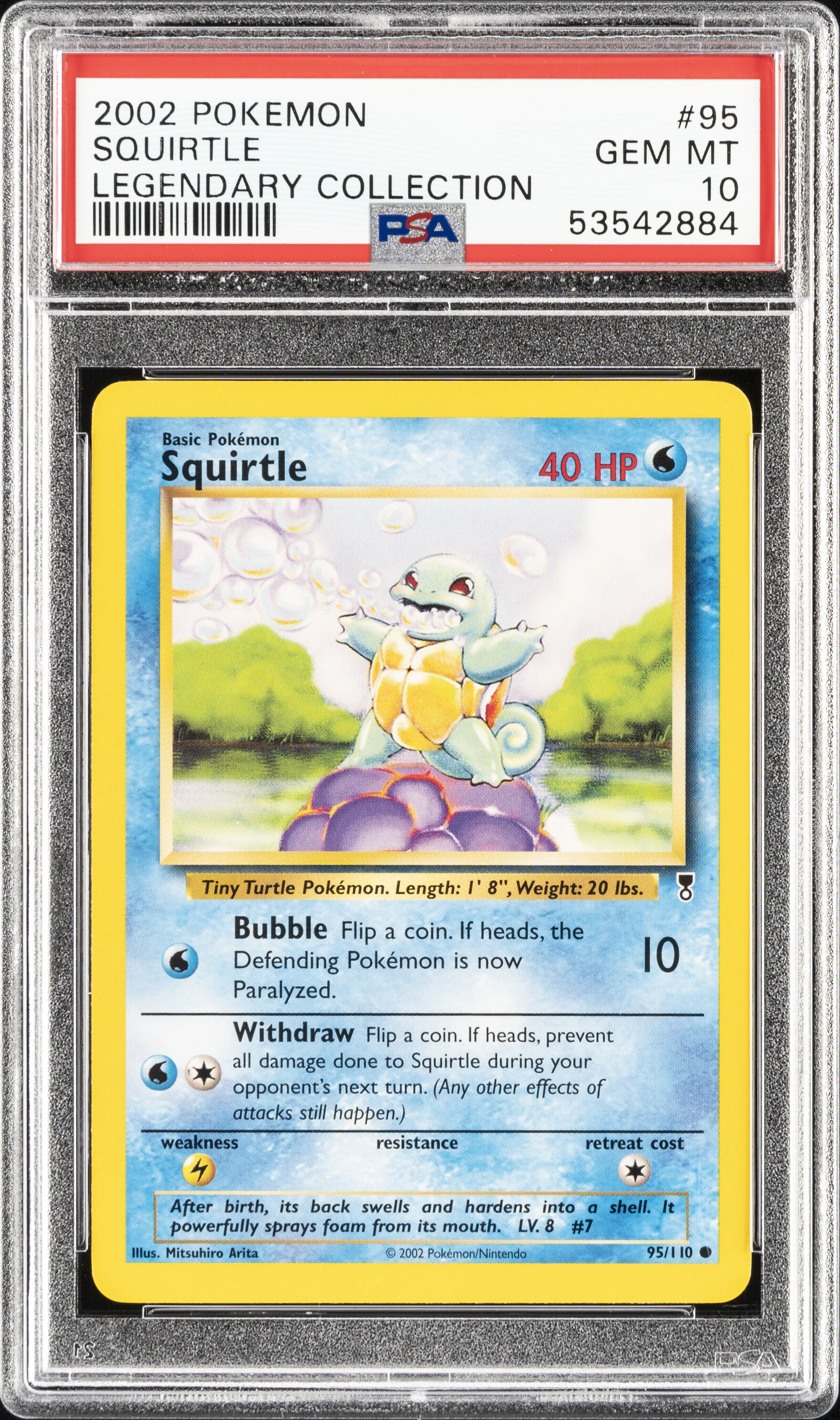 2002 Pokemon Legendary Collection #95 Squirtle – PSA GEM MT 10
