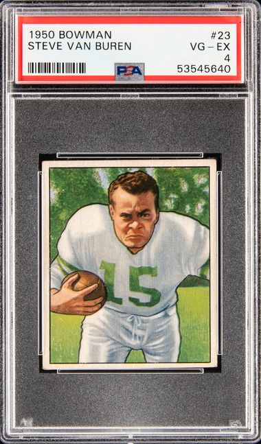 1950 Bowman #23 Steve Van Buren – PSA VG-EX 4 on Goldin Auctions