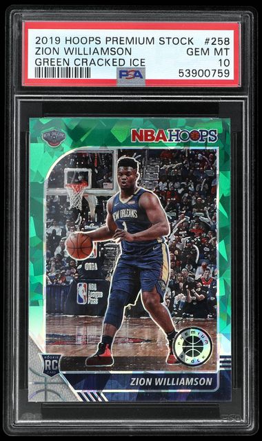 2019 Panini Hoops Premium Stock #258 Zion Williamson Rookie Card