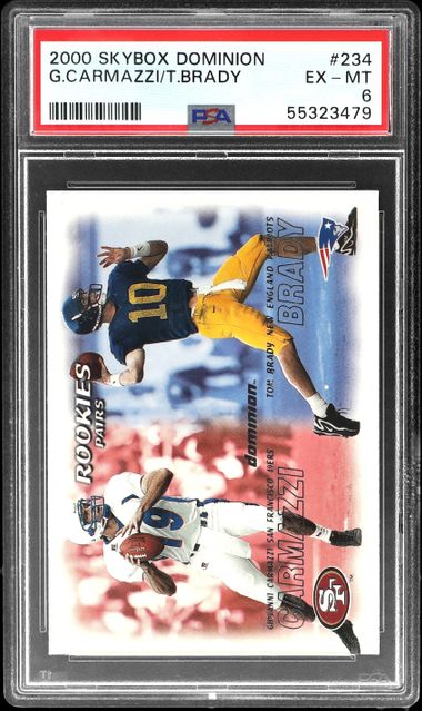 2000 Skybox Dominion #234 Giovanni Carmazzi/Tom Brady PSA 6 on