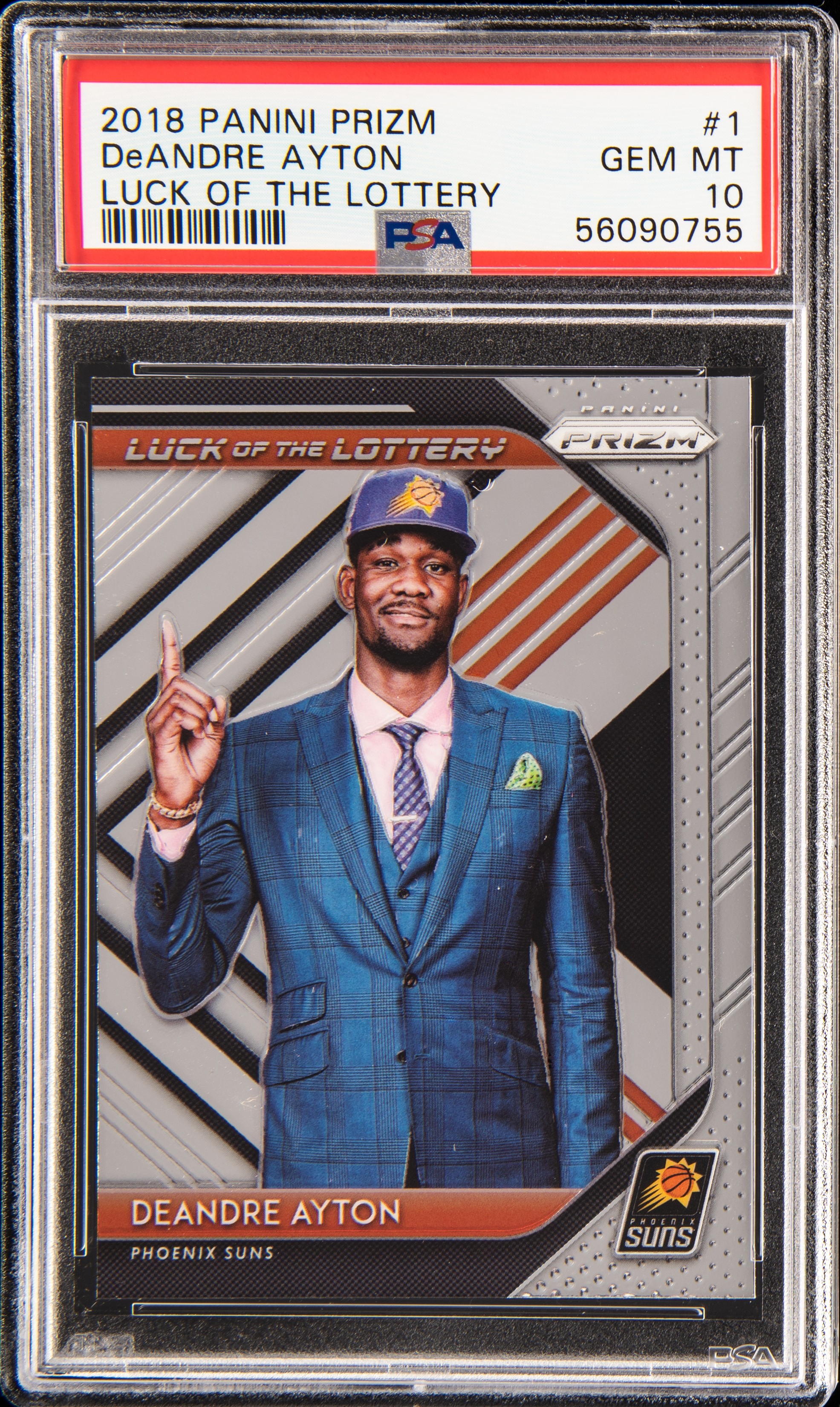 2018 Panini Prizm Luck Of The Lottery 1 Deandre Ayton Rookie Card – PSA GEM MT 10