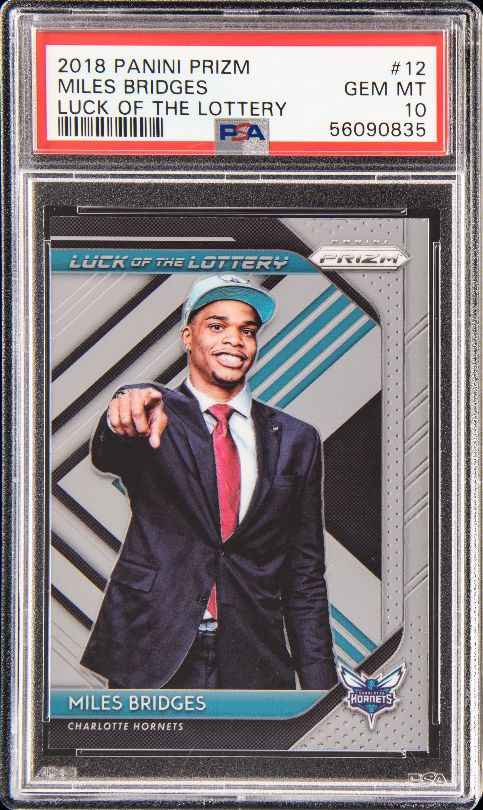 2018-19 Panini Prizm Luck Of The Lottery #12 Miles Bridges Rookie Card  – PSA GEM MT 10