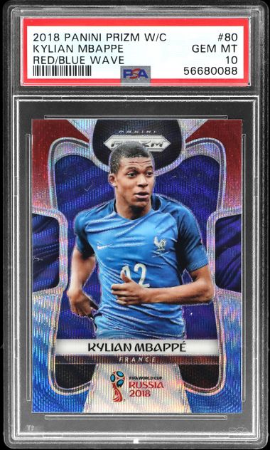 2018 Panini Prizm World Cup Red/Blue Wave #80 Kylian Mbappe Rookie